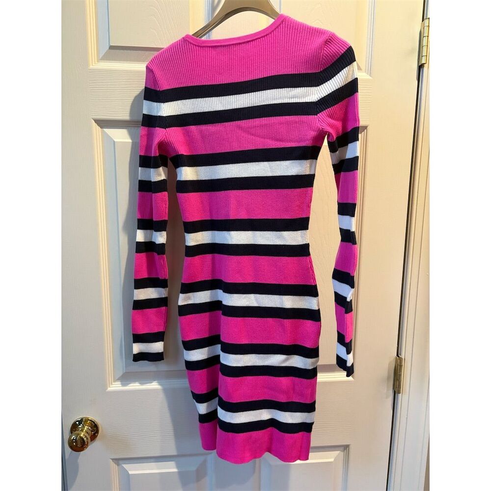 Lilly Pulitzer Adeen Sweater Dress‎ S Navy, Pink Striped Knee Length - Picture 4 of 8